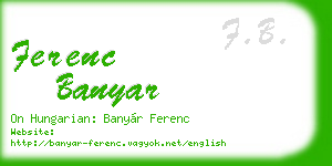 ferenc banyar business card
