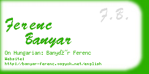 ferenc banyar business card